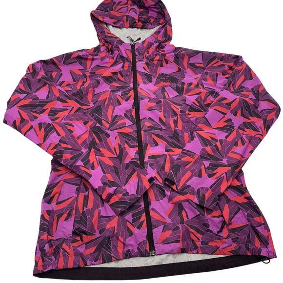 The North Face Jacket Womens Medium Purple Pink Hooded Full Zip Windbreaker Rain - Picture 1 of 8